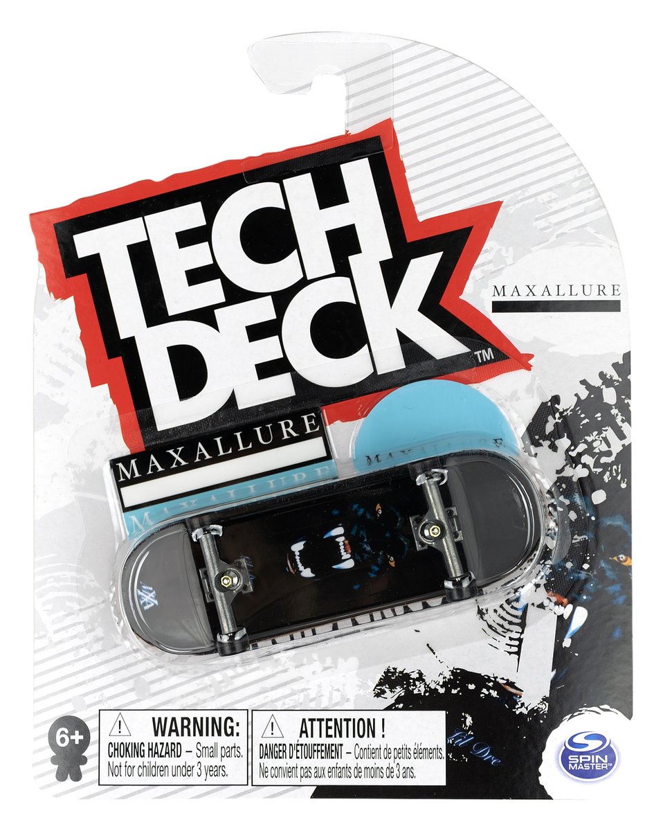 Tech Deck deskorolka fingerboard Maxallure + naklejki