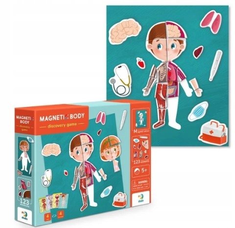 DODO Magnetyczny zestaw edukacyjny MAGNETYCZNE CIAŁO w 3 językach 123 el.