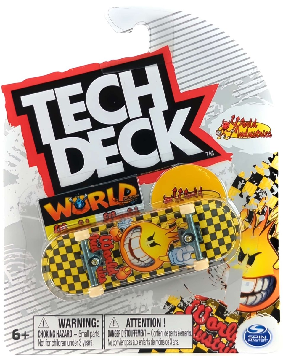 Tech Deck deskorolka fingerboard World Industries+ naklejki
