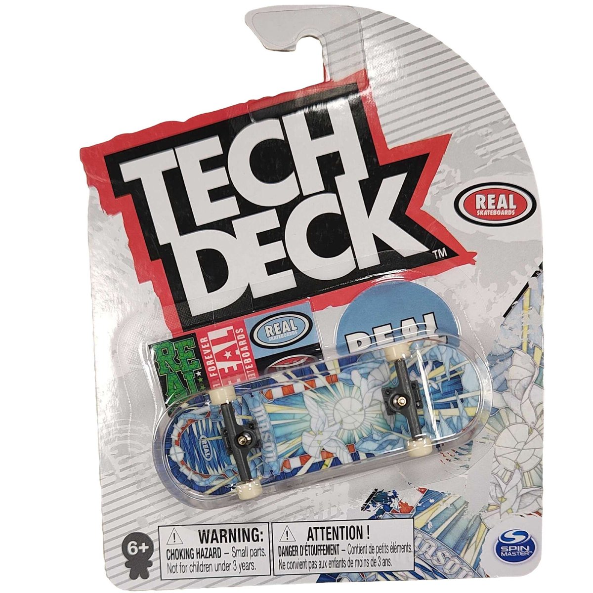 Tech Deck deskorolka fingerboard Real Skateboards miraż + naklejki