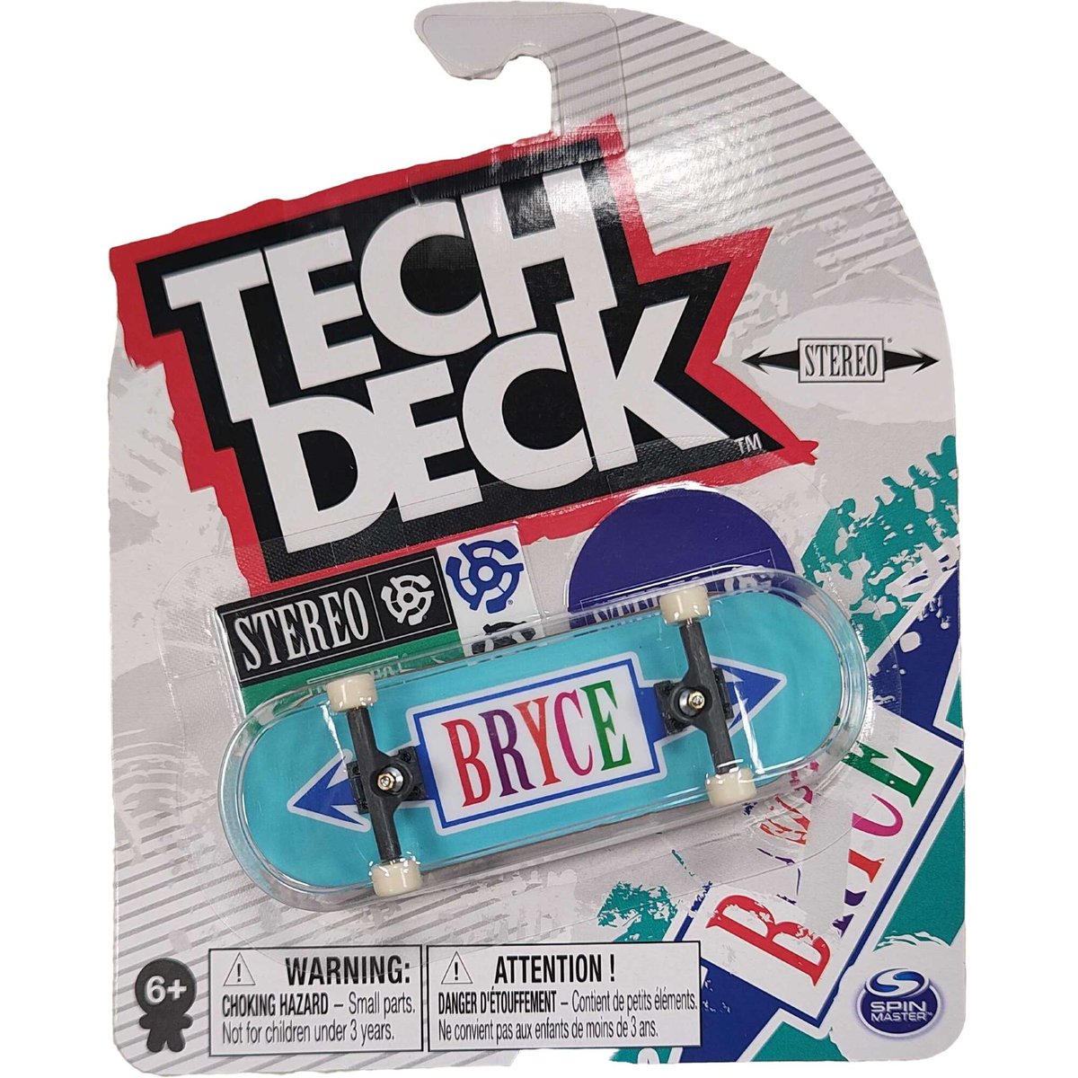 Tech Deck deskorolka fingerboard Stereo Bryce + naklejki