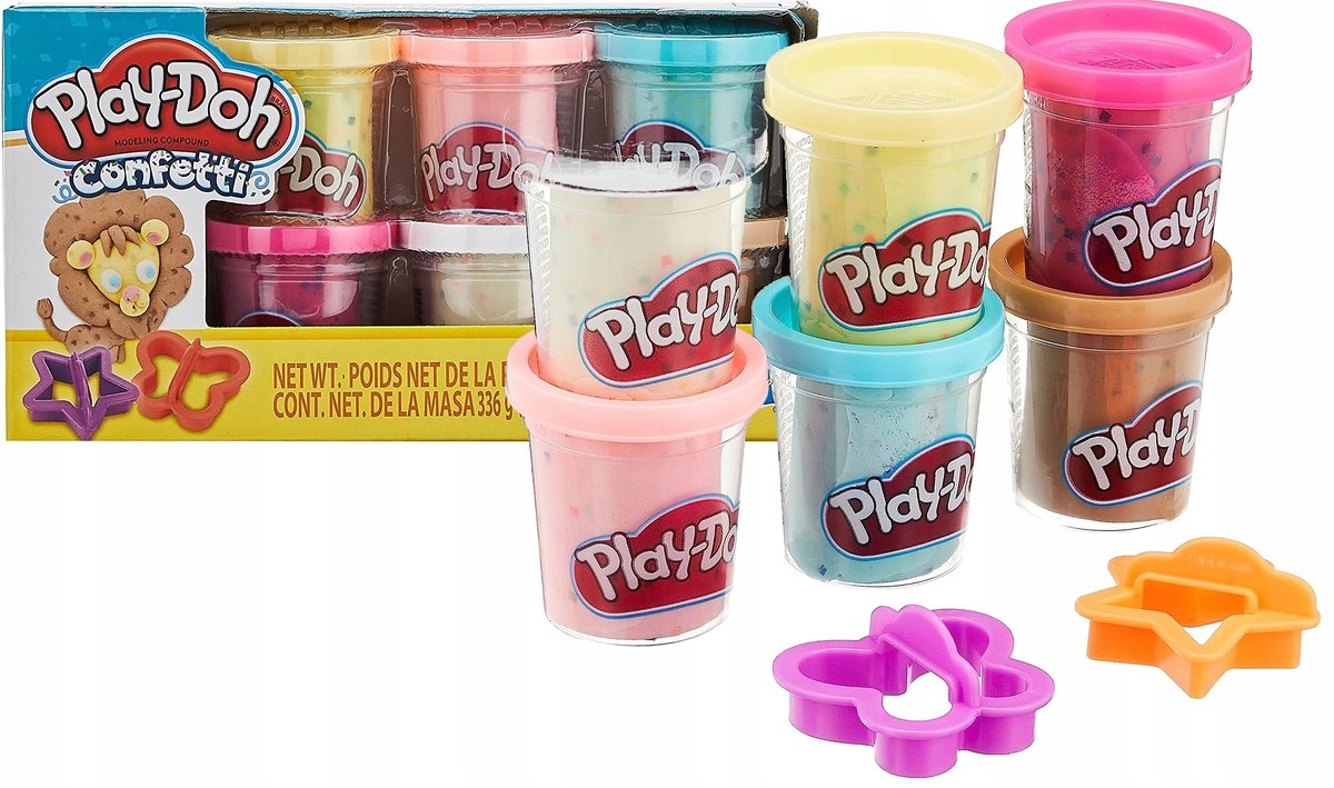 CIASTOLINA PLAY-DOH ZESTAW CIASTOLINA Z CONFETTI 6 tubek B3423