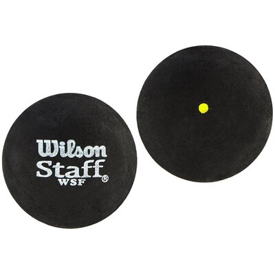 Wilson Piłka do squasha a, 2 sztuki, 2 sztuki, powolne, początkujące, żółta kropka, jednorazowa żółta kropka, WRT617800, czarna (żółta kropka) WRT617800