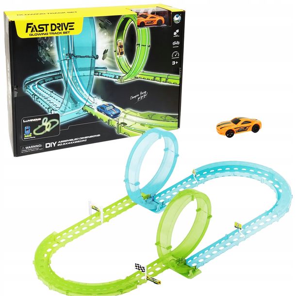 Tor Wyścigowy Fluorescencyjny Świeci W Ciemności