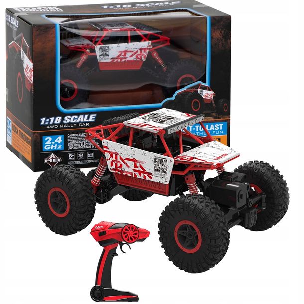 Zdalnie Sterowany Samochód Auto Rc Pilot 4x4 Terenowy Pojazd Rock Czerwony