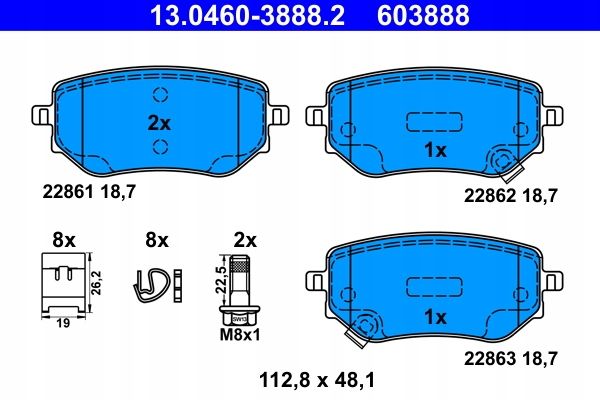 Klocki hamulcowe ATE 13.0460-3888 4704230600 MERCEDES 470 X-KLASA 17- tył