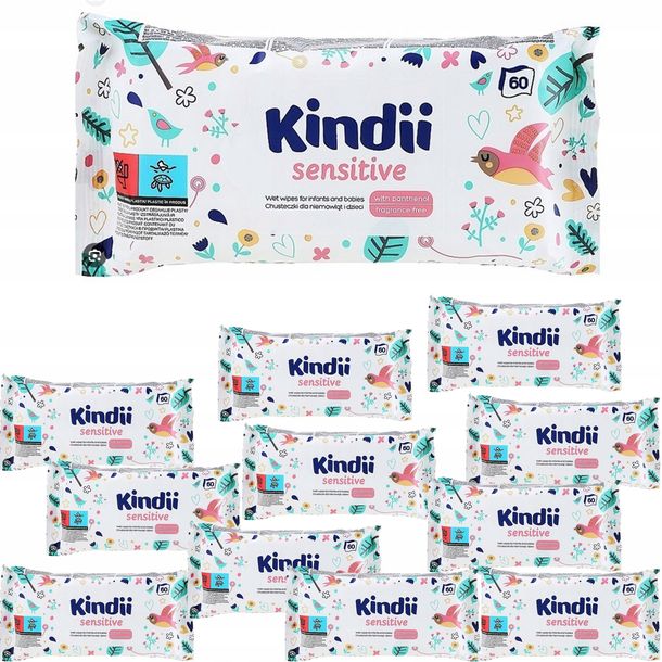 Kindii Sensitive Chusteczki Nawilżane Dla Dzieci X 12