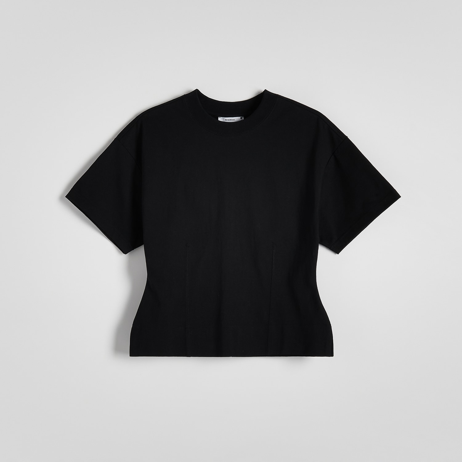 Reserved - Taliowany t-shirt - Czarny