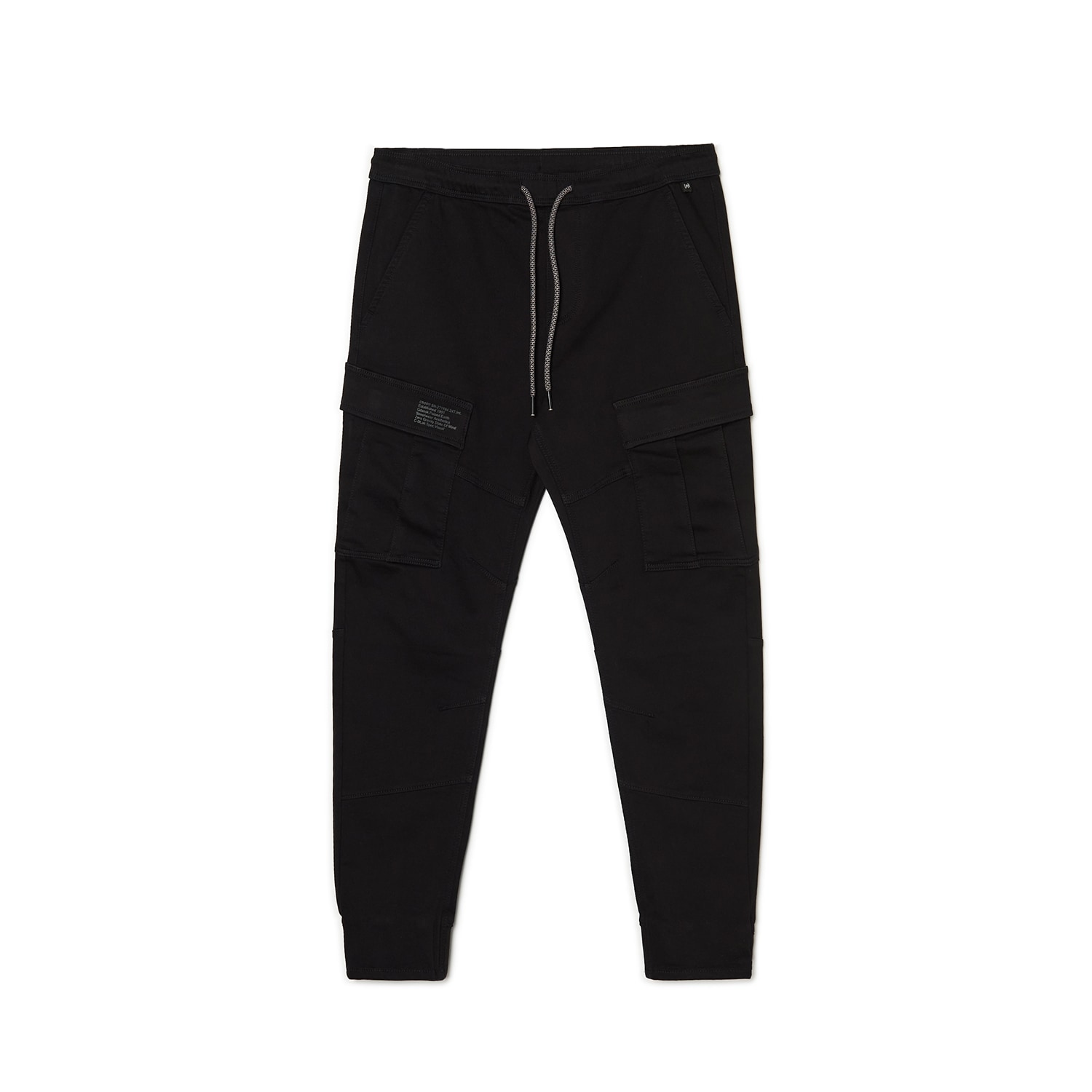 Cropp - Czarne jeansy jogger z kieszeniami cargo - Czarny