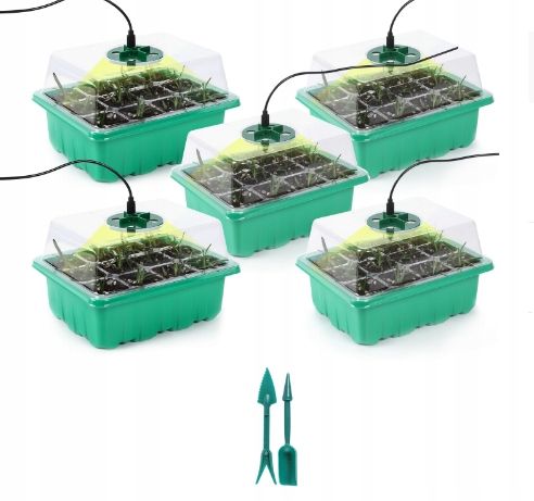 MINI SZKLARNIA LED 5x Lampek 5x Szklarni USB Regulowana wentylacja ROZSADA