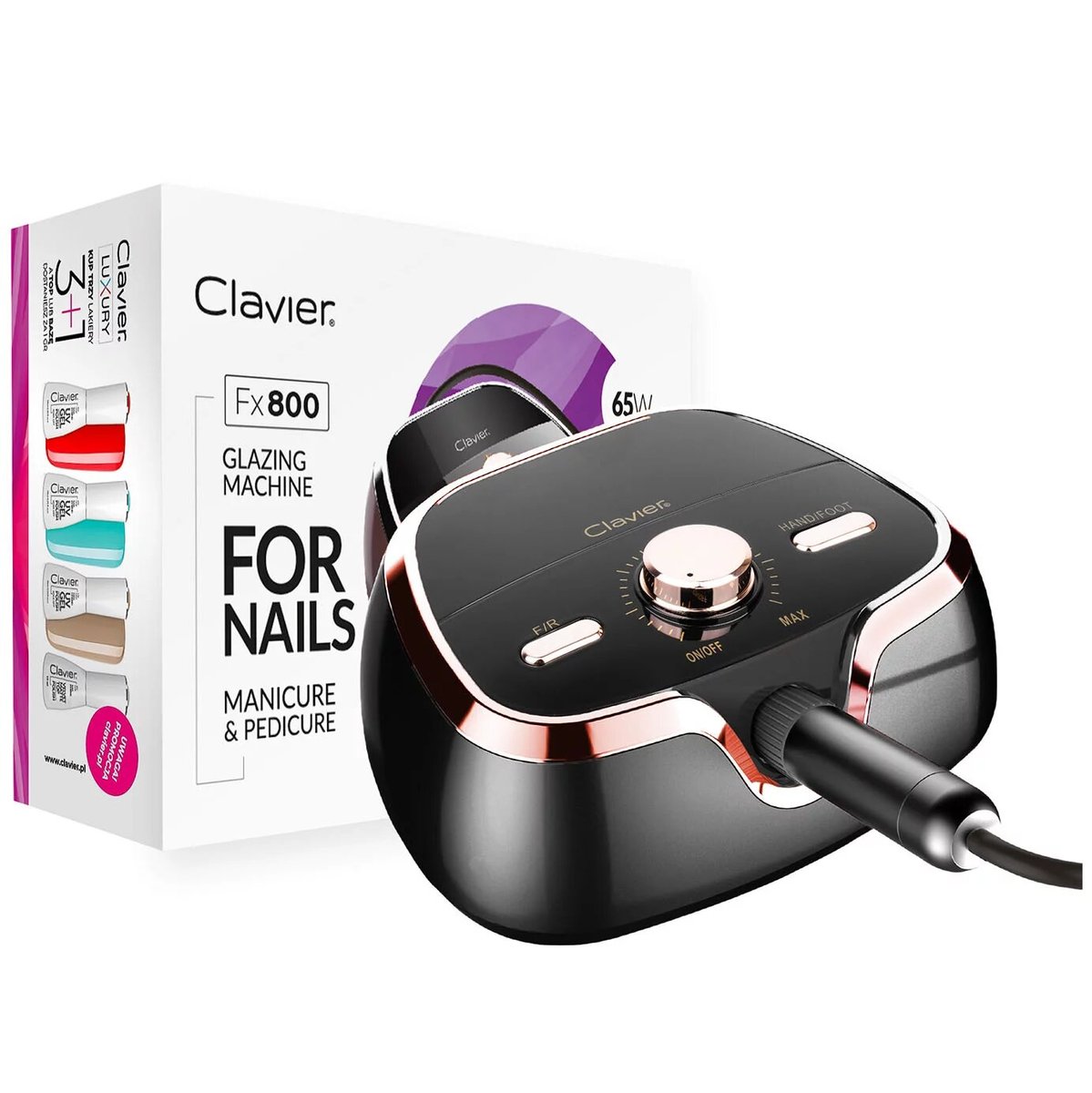 Frezarka do manicure Clavier FX 800 - 65W 35000 obr., czarna