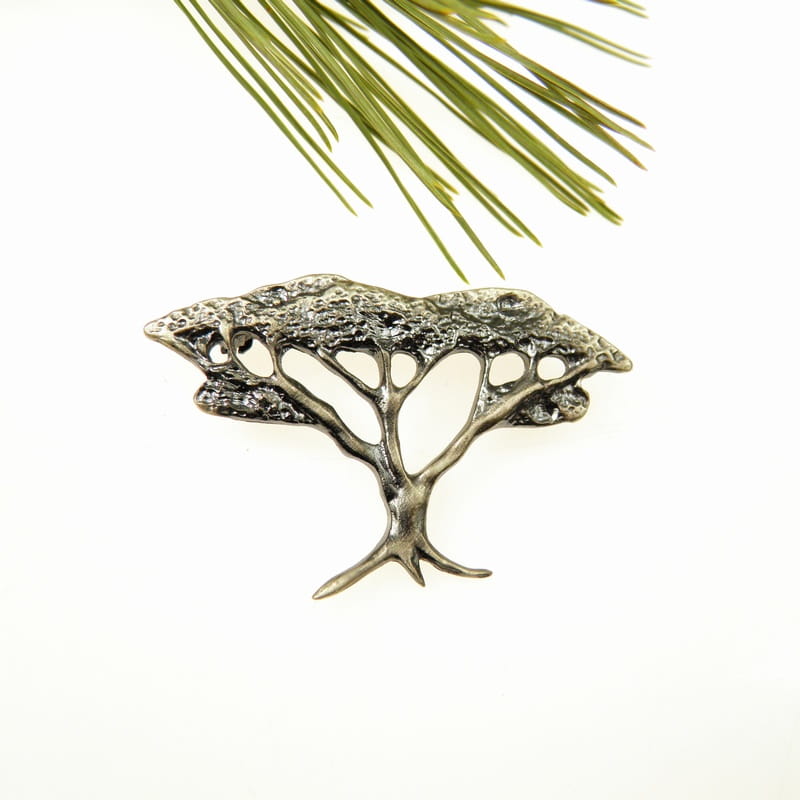 Srebrna broszka z drzewem - Baobab