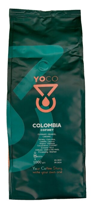 Kawa ziarnista YoCo Coffee Colombia Cofinet 1kg
