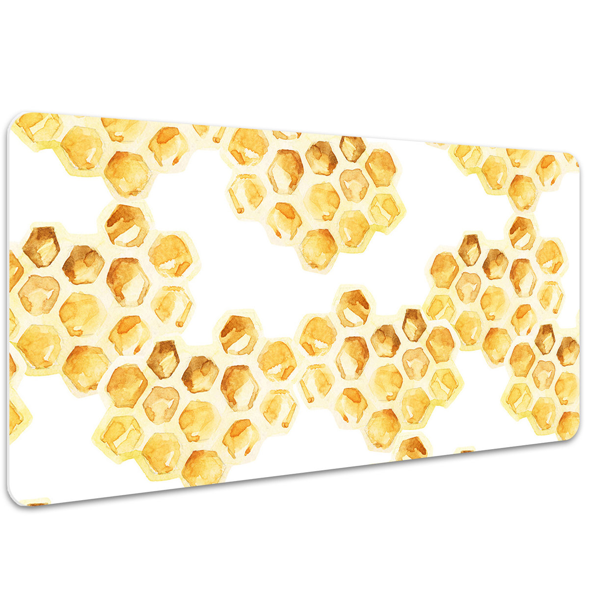 Mata ochronna na biurko Plastry miodu na białym tle 100x50 cm