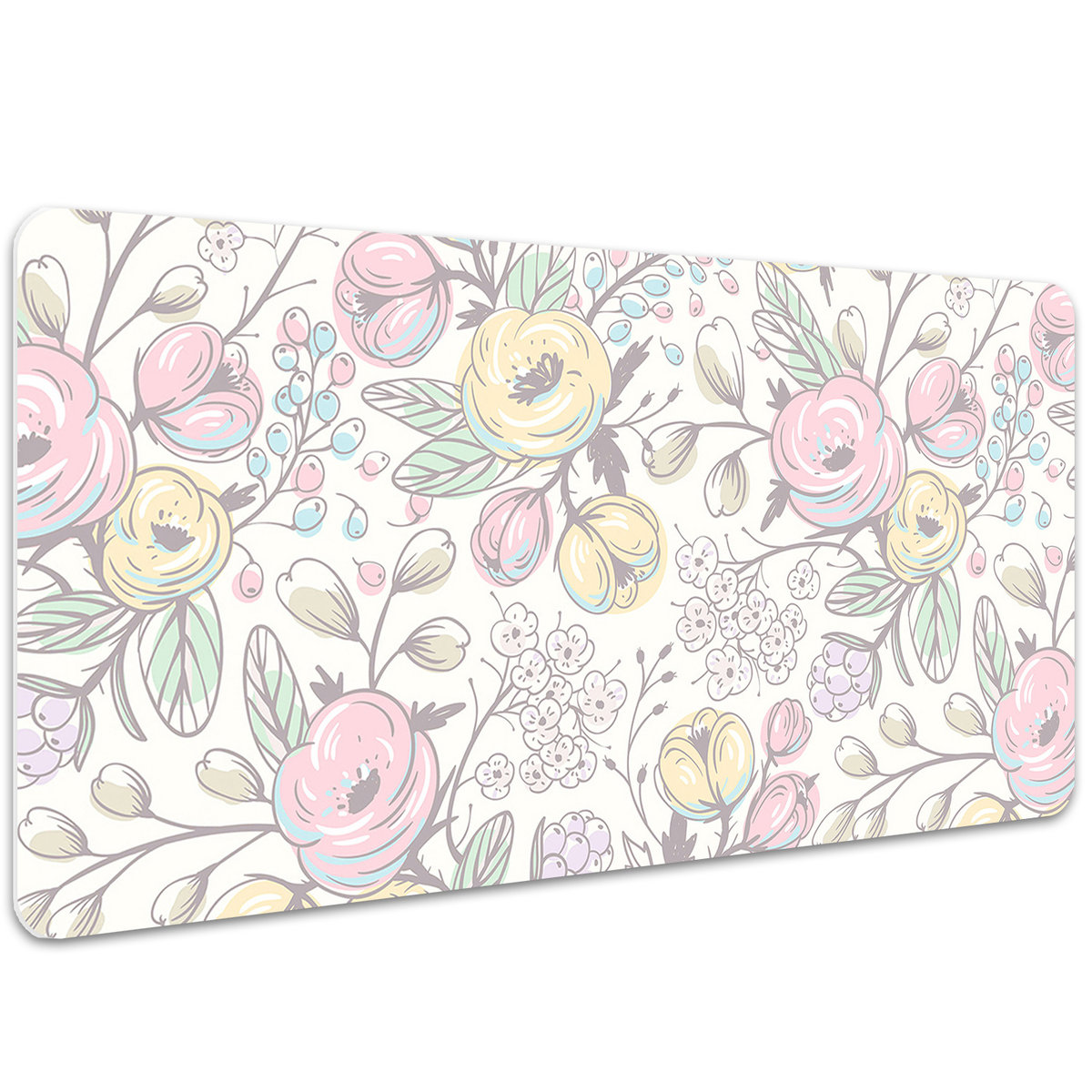 Podkładka na biurko z nadrukiem Kolorowe kwiaty 100x50 cm