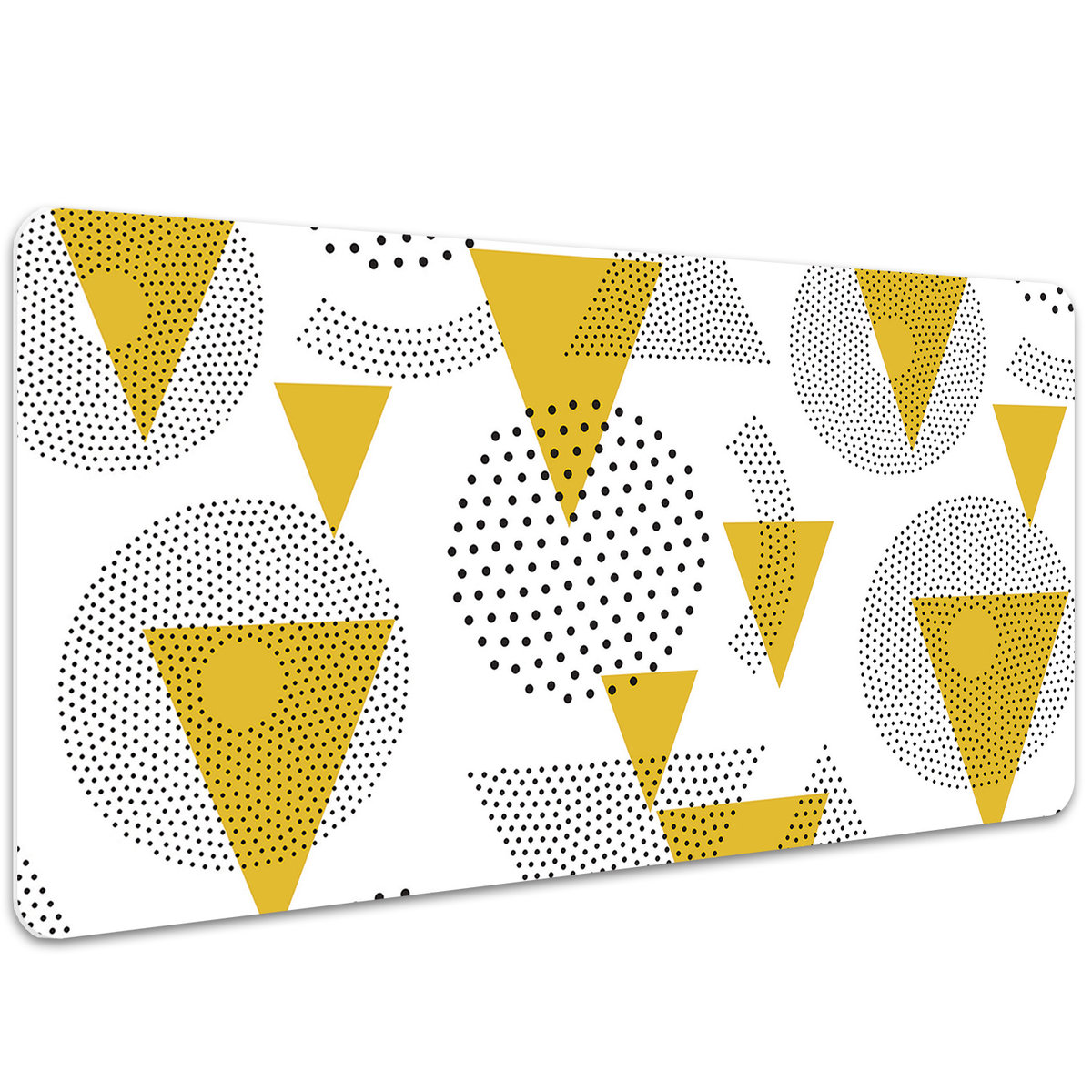 Podkładka na biurko z nadrukiem Geometryczne koła i trójkąty 100x50 cm