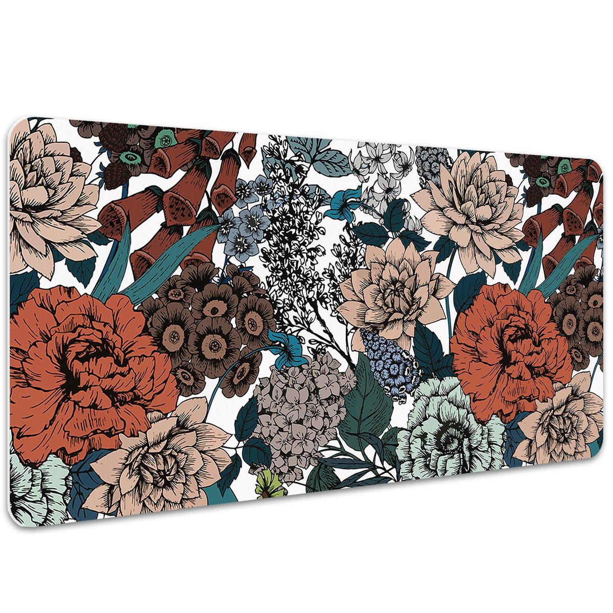 Podkładka na biurko z nadrukiem Kwiaty w stylu vintage 100x50 cm