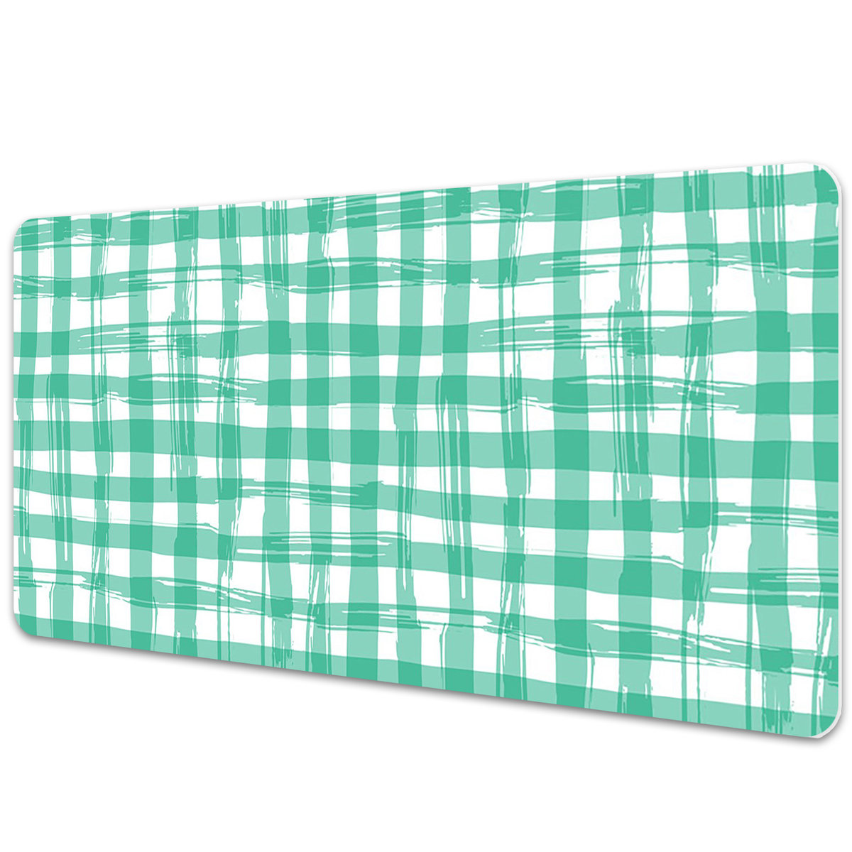 Mata na biurko Geometryczna zielona krata 90x45 cm