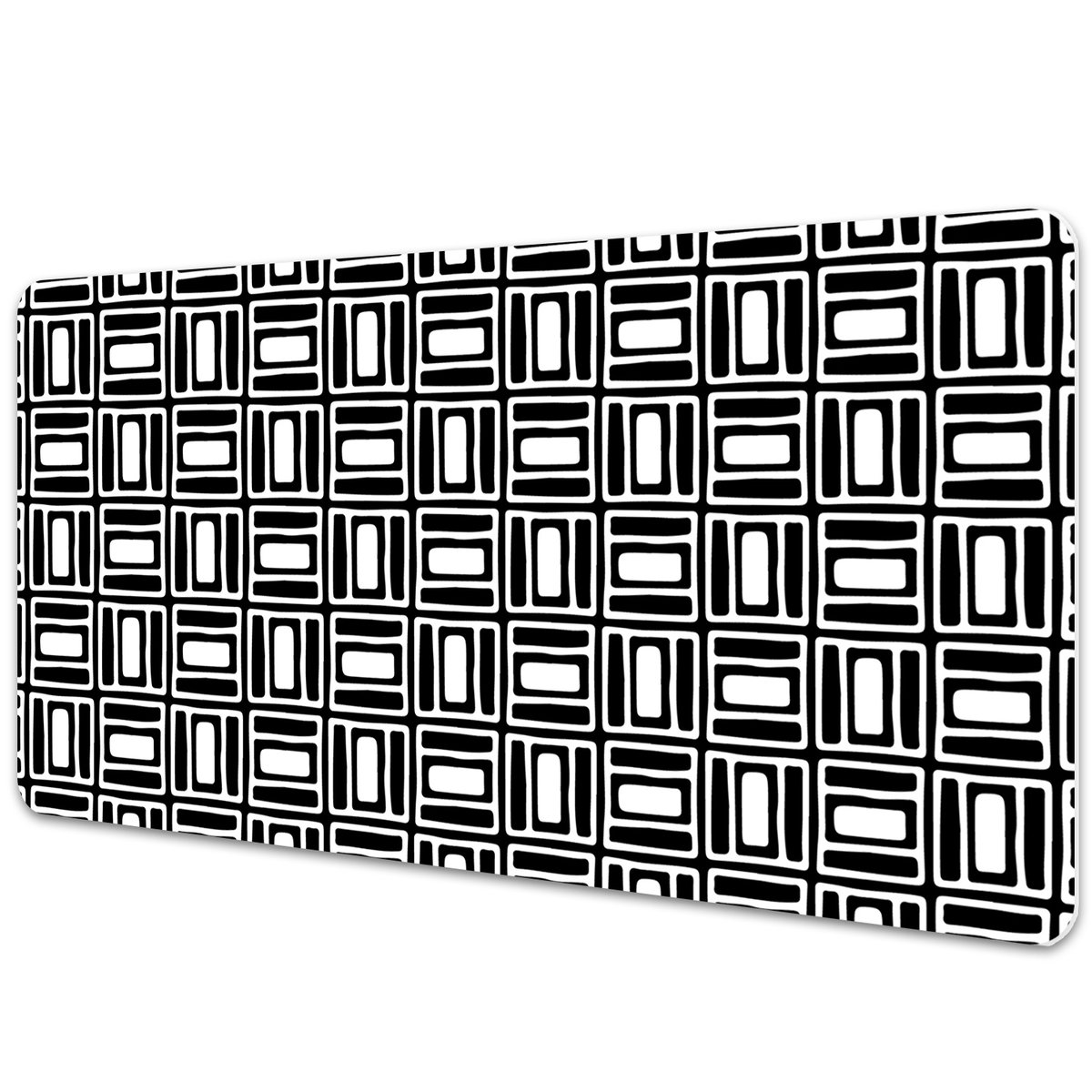 Mata na biurko Geometryczny czarno-biały wzór 90x45 cm