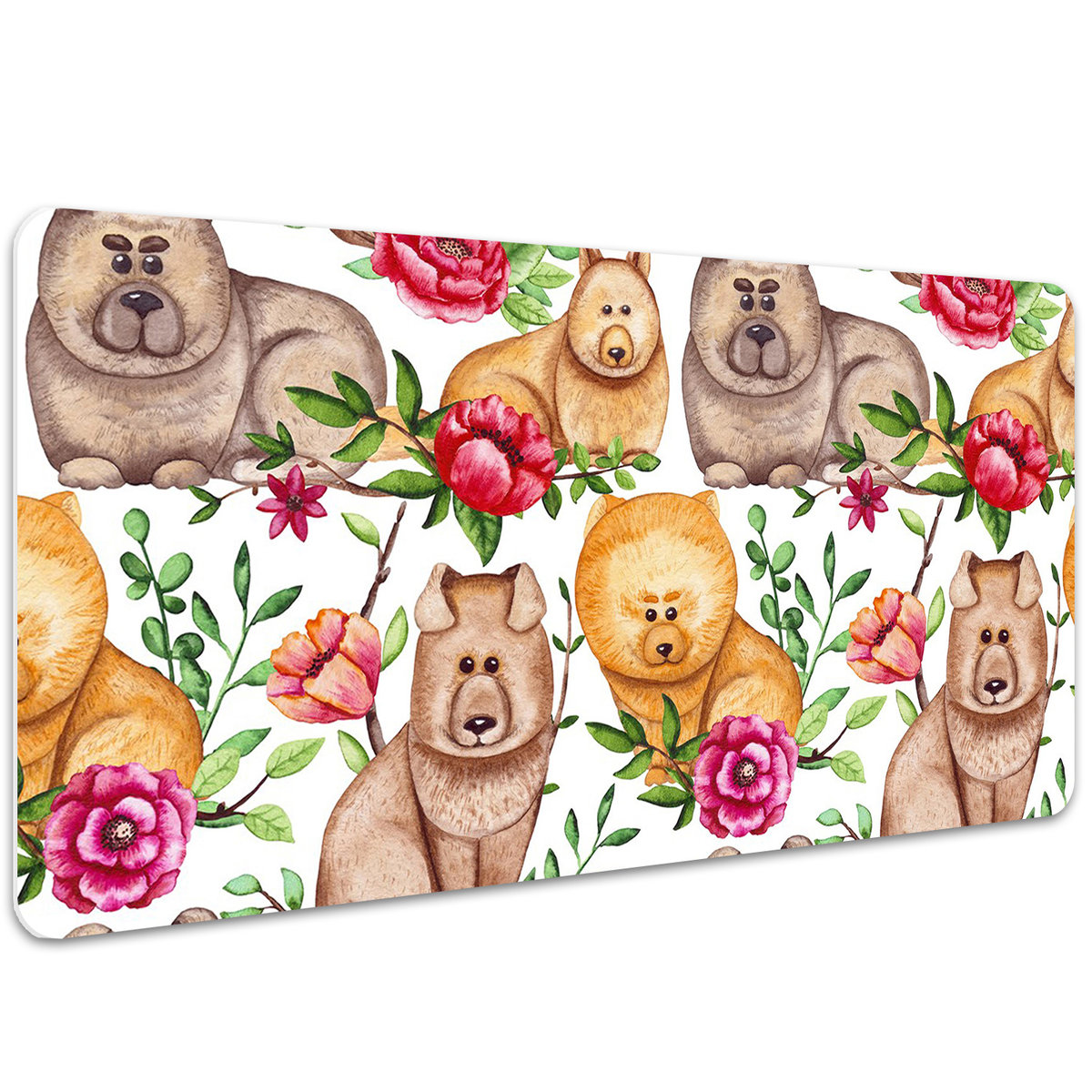Mata na biurko dla dzieci Psy Chow Chow 100x50 cm