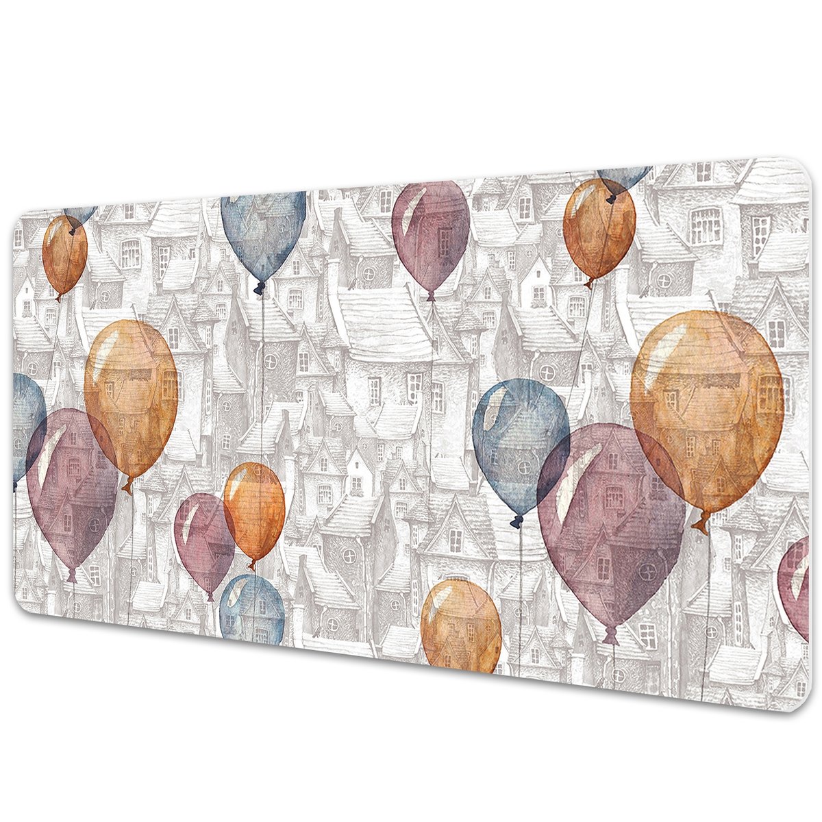 Mata na biurko dla dzieci Architektura i balony 90x45 cm