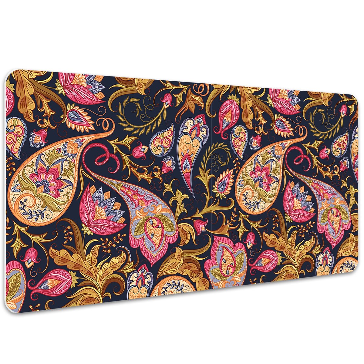 Duża mata na biurko Wielokolorowy Paisley 100x50 cm