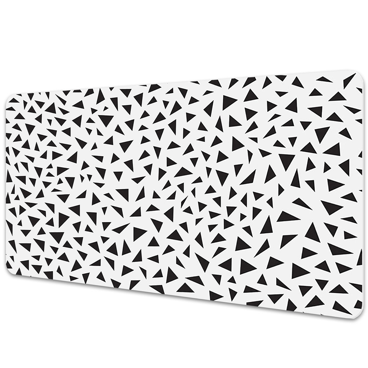 Mata na biurko Czarne geometryczne trójkąty 90x45 cm