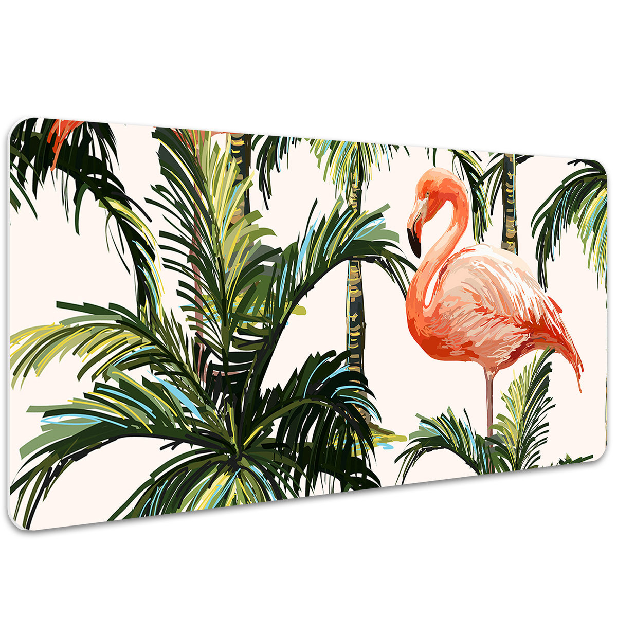 Mata ochronna na biurko Dostojne flamingi 100x50 cm