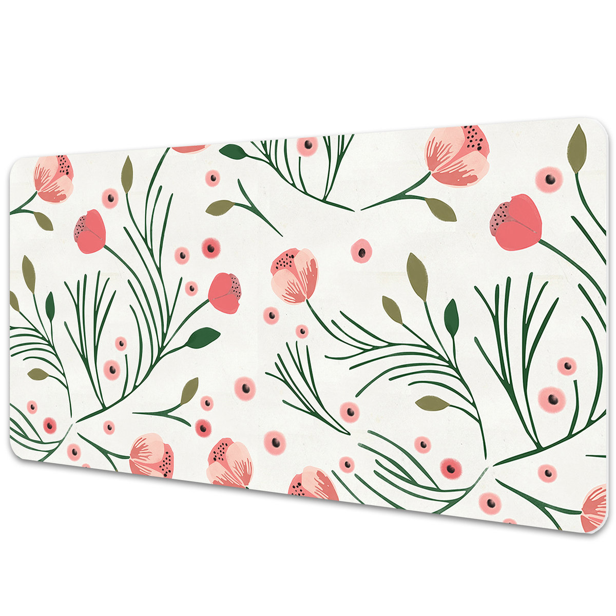 Podkładka na biurko z nadrukiem Maki w stylu vintage 90x45 cm