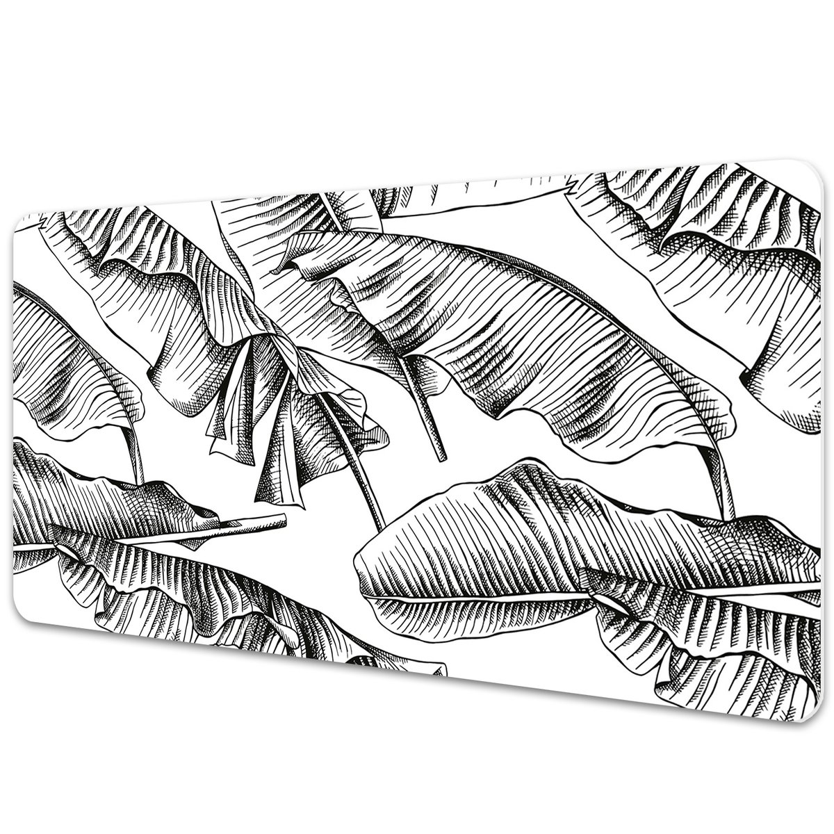 Podkładka na biurko Liście w czerni 90x45 cm
