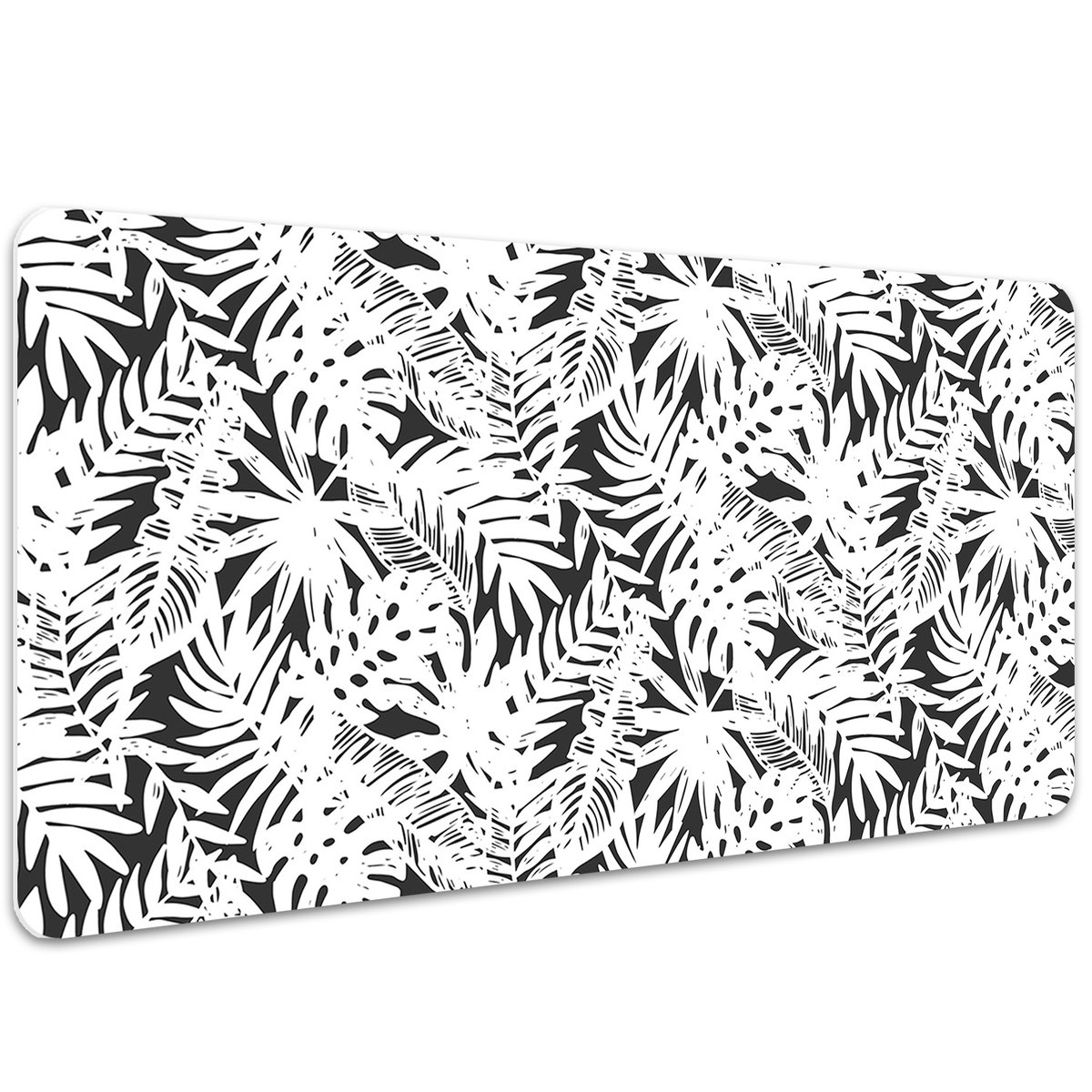 Podkładka na biurko Liście w czerni i bieli 100x50 cm