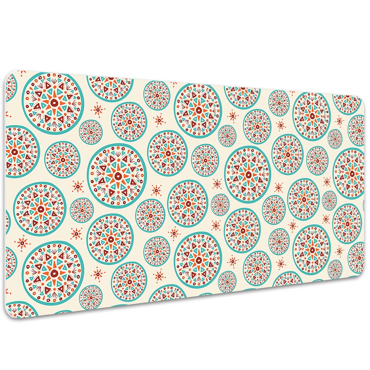 Duża mata na biurko Indyjski wzór geometryczny 100x50 cm