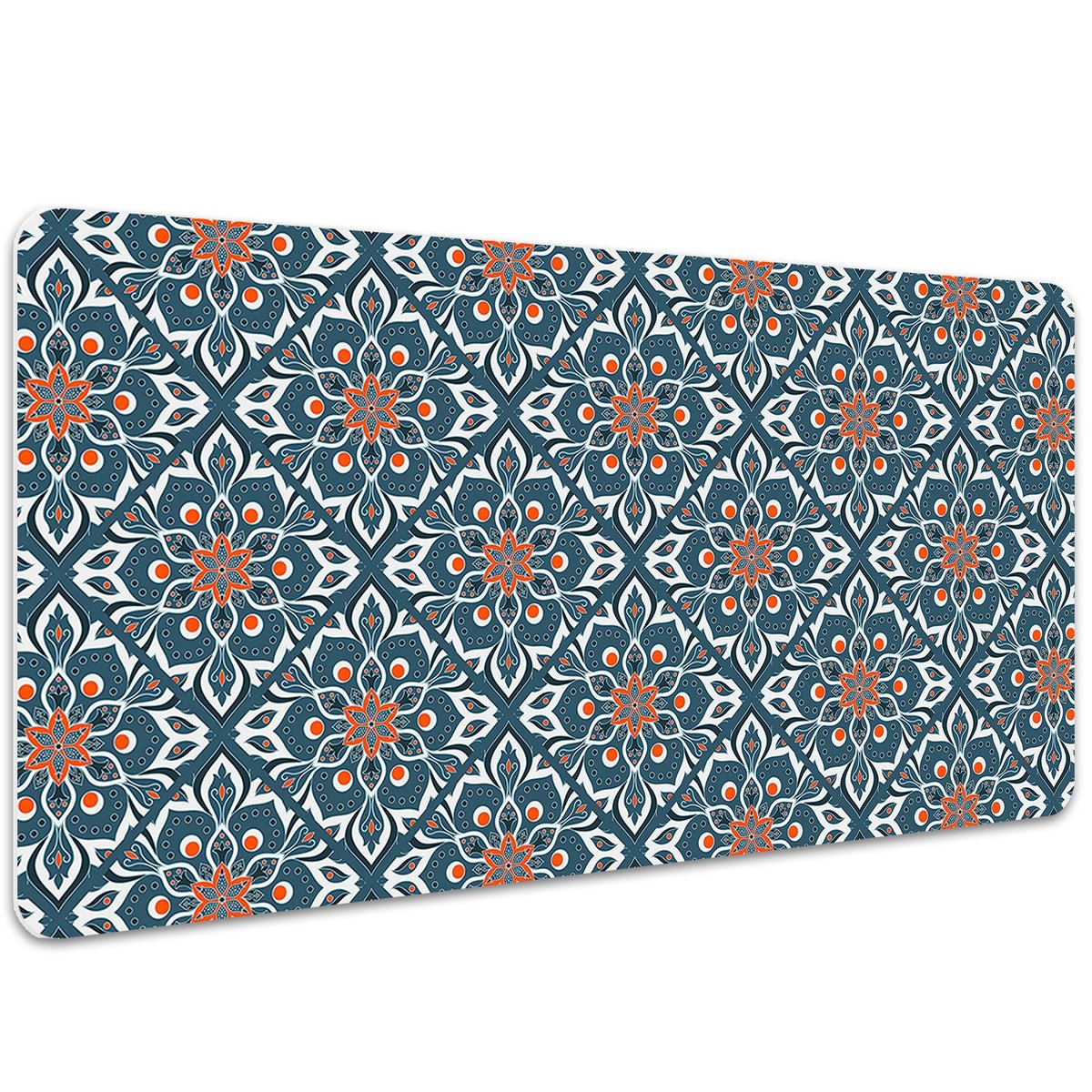 Podkładka na biurko Niebiesko-biała mandala 100x50 cm