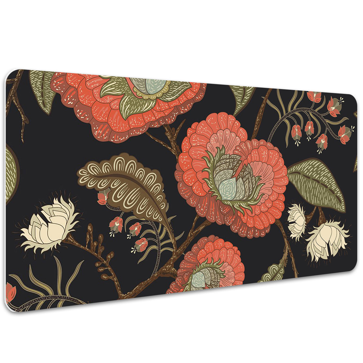 Duża mata na biurko Kwiaty w stylu vintage 100x50 cm