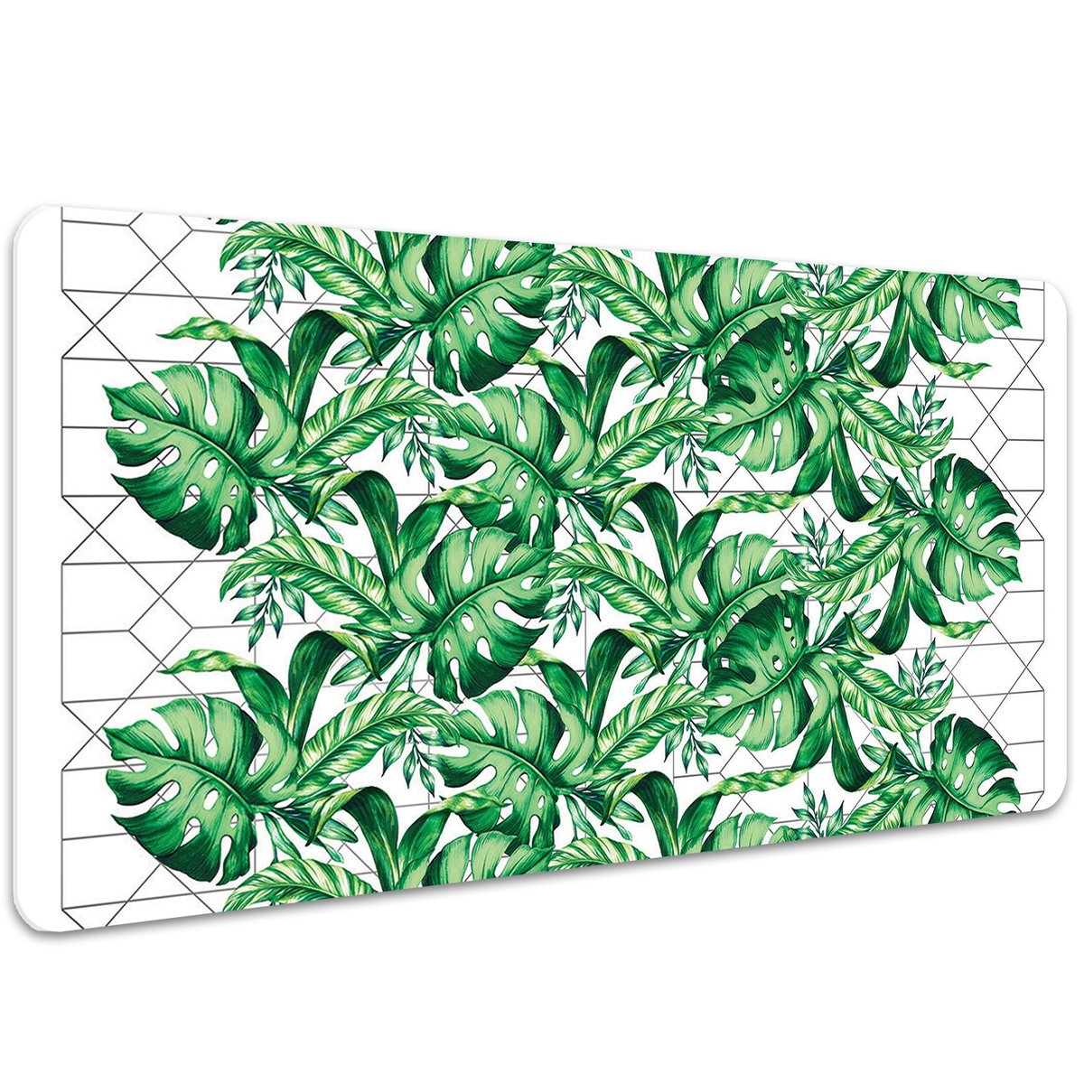Podkładka na całe biurko Monstera na tle linii 100x50 cm