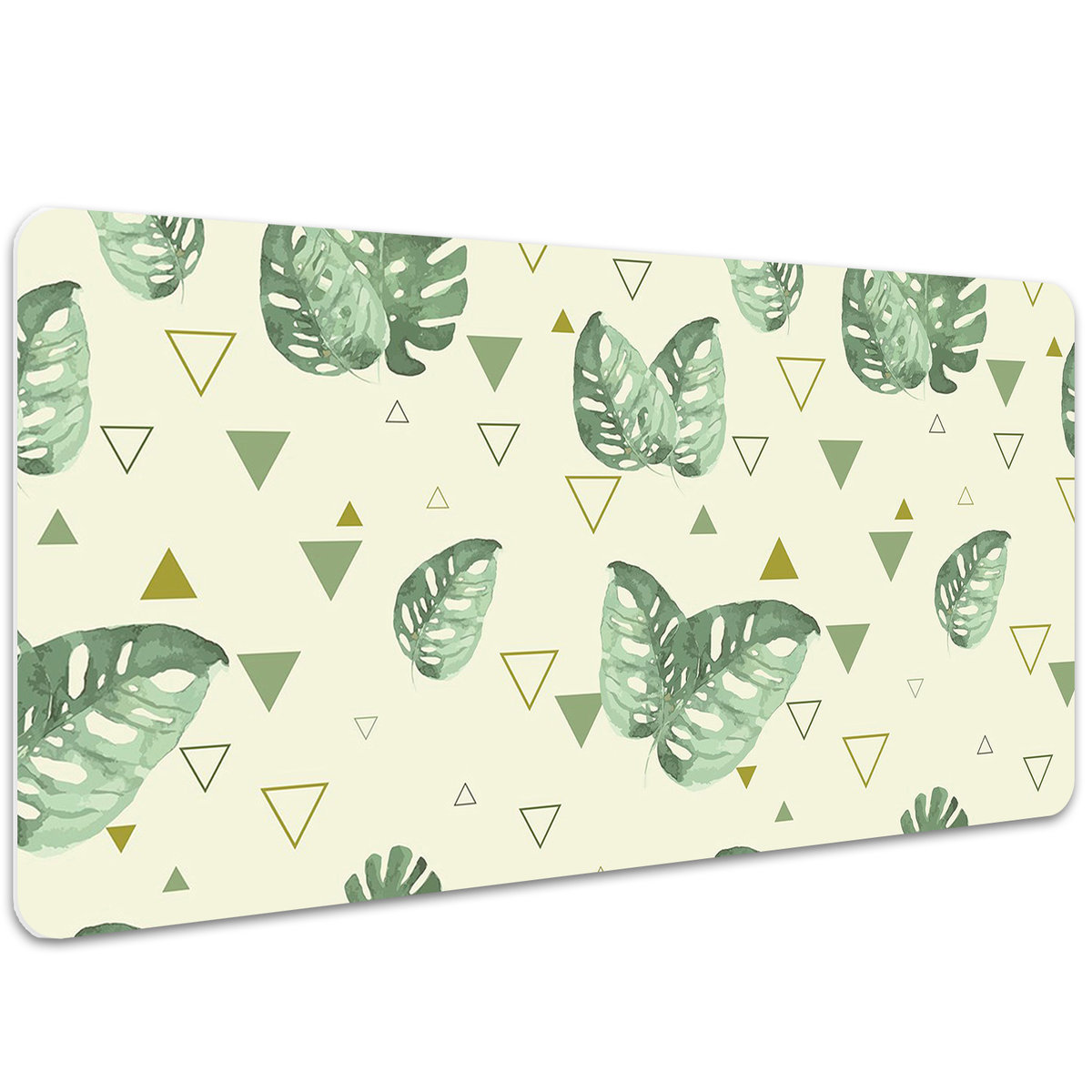 Podkładka na całe biurko Monstera i geometria 100x50 cm