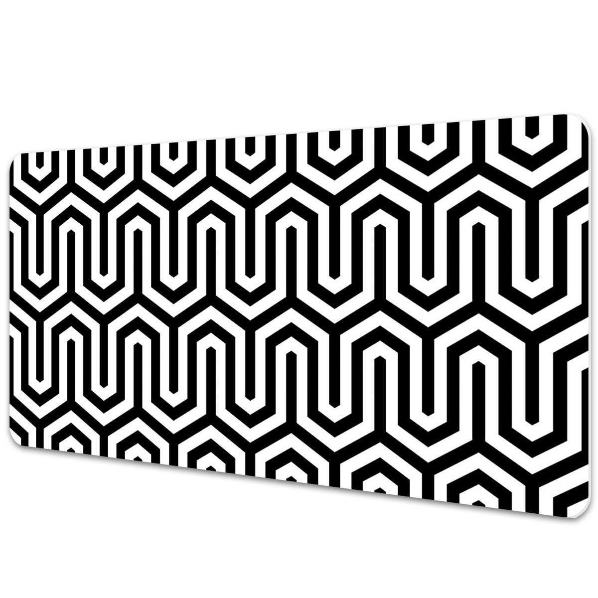 Mata ochronna na biurko Czarno-biała geometria 90x45 cm