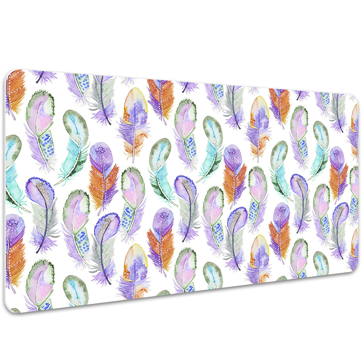 Mata ochronna na biurko Tropikalne kolorowe Piórka 100x50 cm