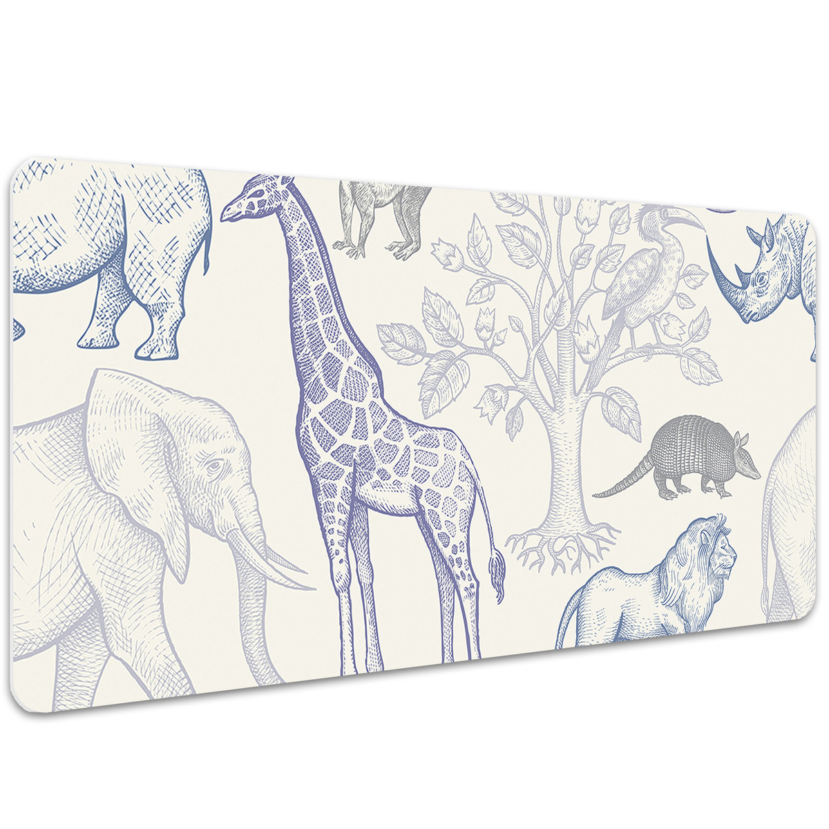 Duża mata na biurko Zwierzęta z Madagaskaru 100x50 cm