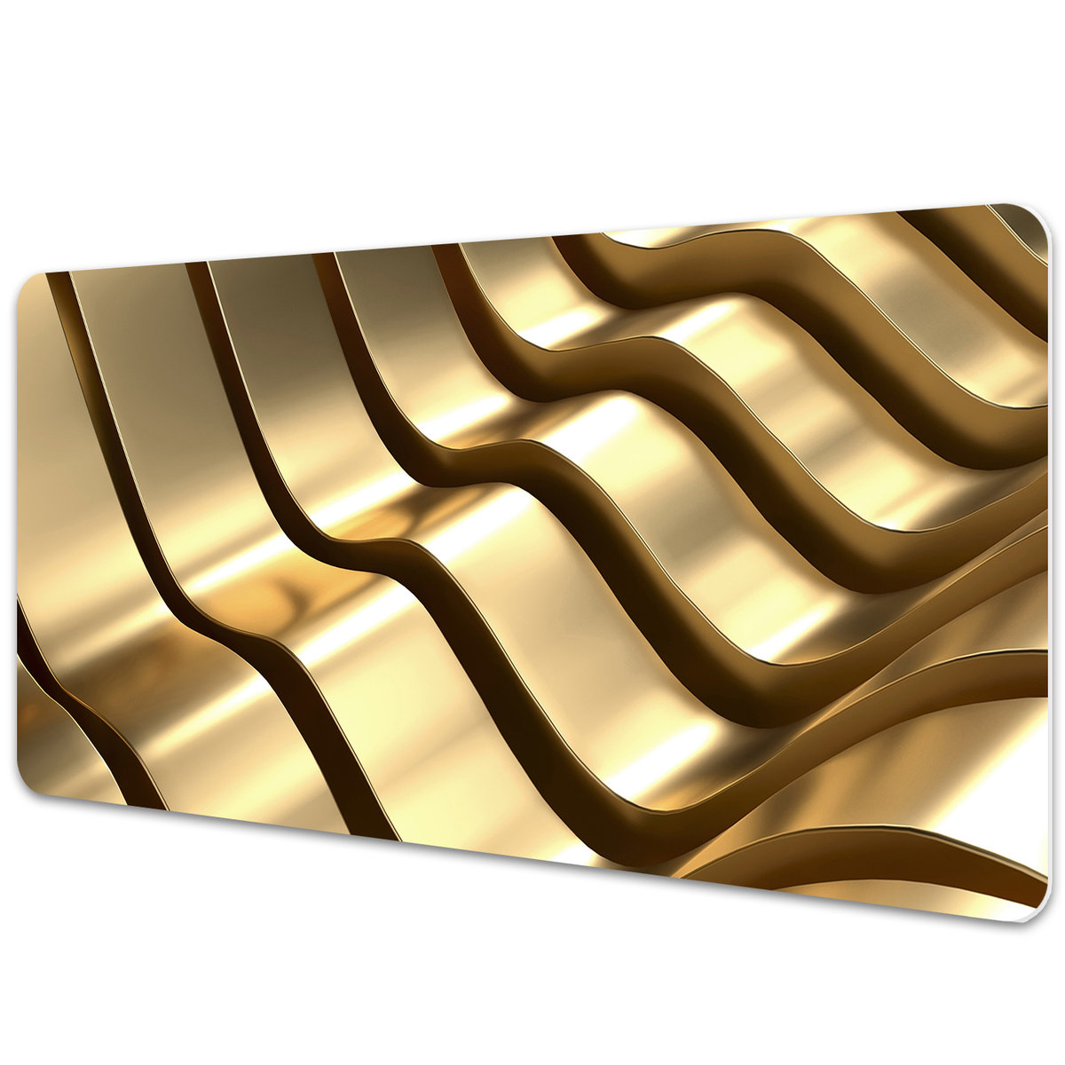Podkładka na biurko Złoty falisty metal 90x45 cm