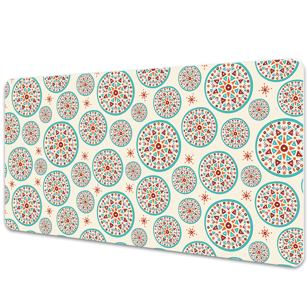 Duża mata na biurko Indyjski wzór geometryczny 90x45 cm
