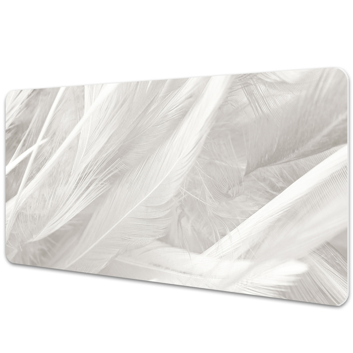 Podkładka na całe biurko Białe eleganckie pióra 90x45 cm