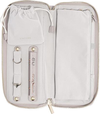 Pudełko podróżne na biżuterię z miejscem na pierścionki Stackers taupe