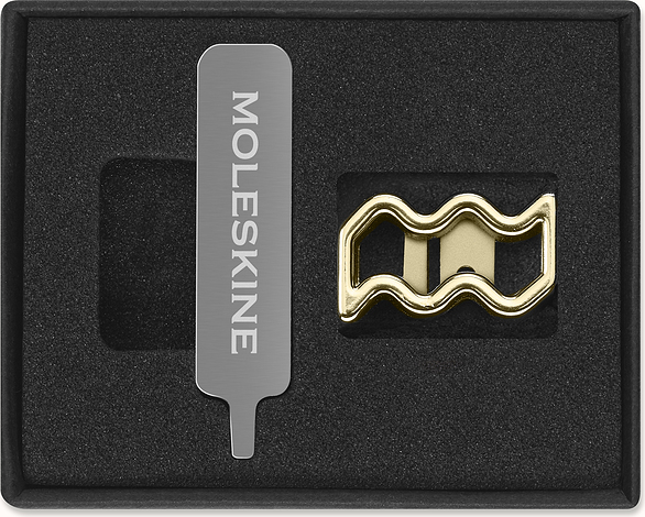 Przypinka na notes Moleskine zodiak wodnik złota