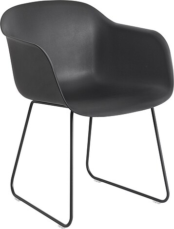 Fotel Fiber Sled czarny na stalowych nogach