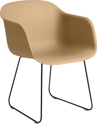 Fotel Fiber Sled ochra na stalowych nogach