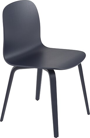 Krzesło Visu granatowe na drewnianych nogach