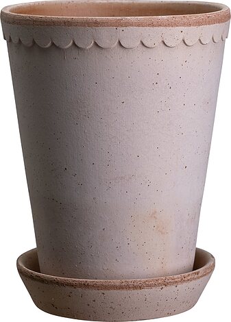Doniczka Helena wysoka 18 x 14 cm różowa z podstawką