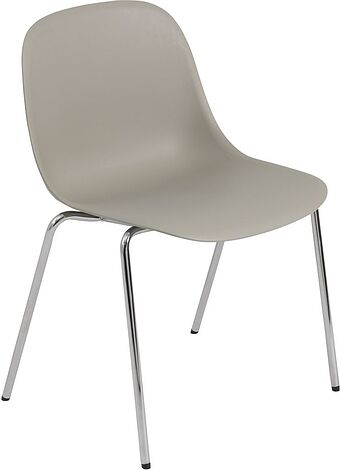 Krzesło Fiber A Base szare na chromowanych nogach