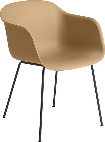 Fotel Fiber Tube ochra na stalowych nogach